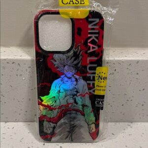 Anime Character Nika Luffy iPhone 14 Pro Max Case - Red and Black